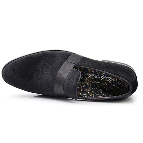 Men's Plain Velvet Dress Loafers - Picture 3 of 3